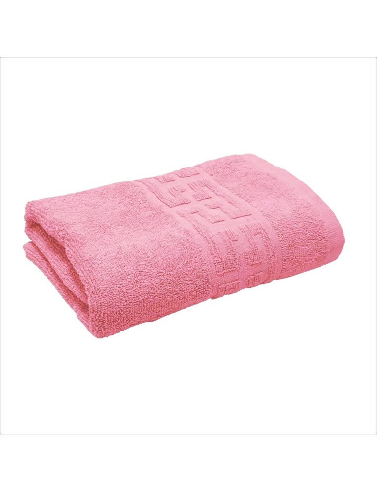 Prosop colorat model grecesc pentru baie, culoare roz 50x90cm