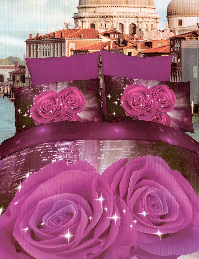 Lenjerie de pat digital print 3D Trandafiri