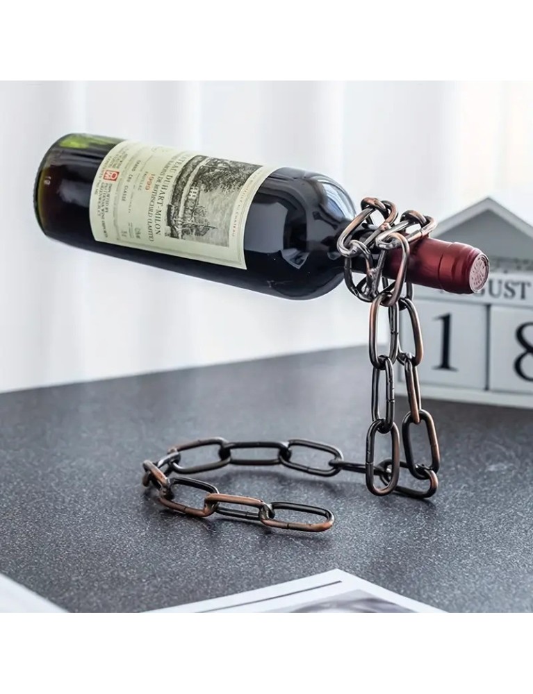 Suport pentru sticle de vin din lanț de fier