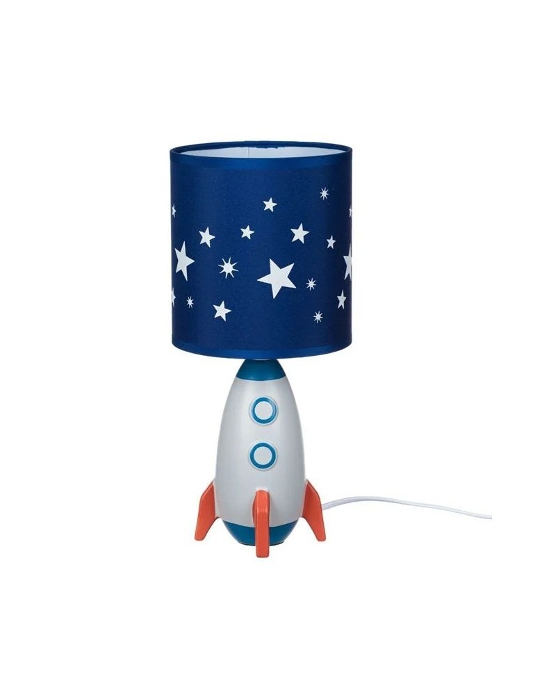 Veioza 3D Racheta cu Abajur Albastru