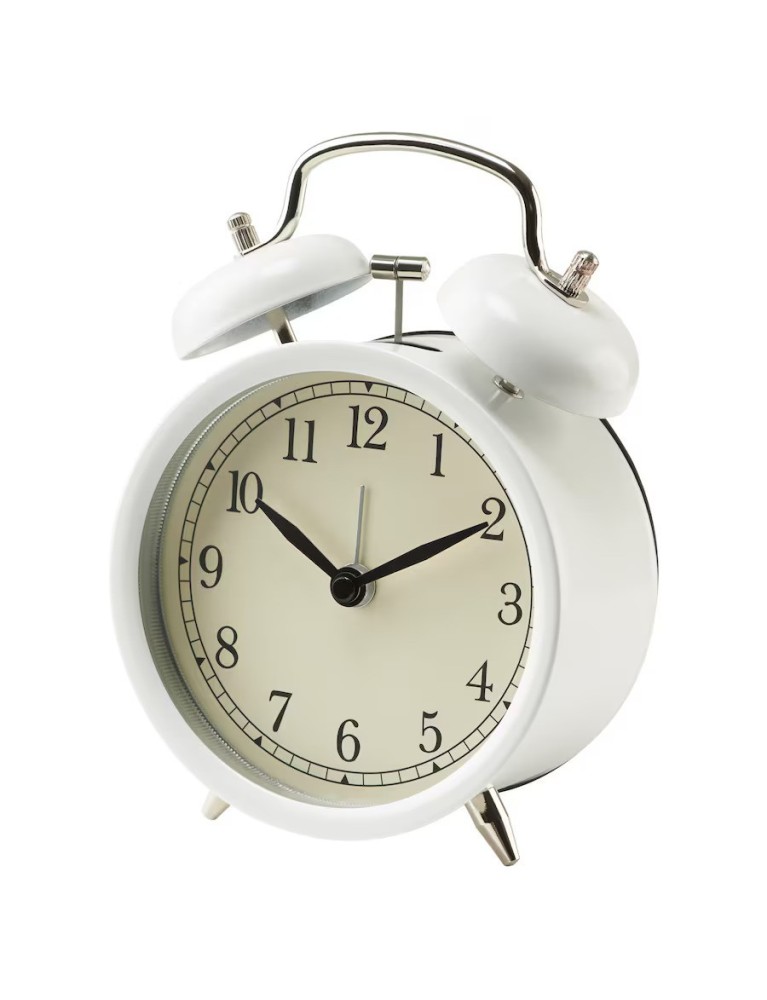 Ceas cu alarmă, alb, 10 cm