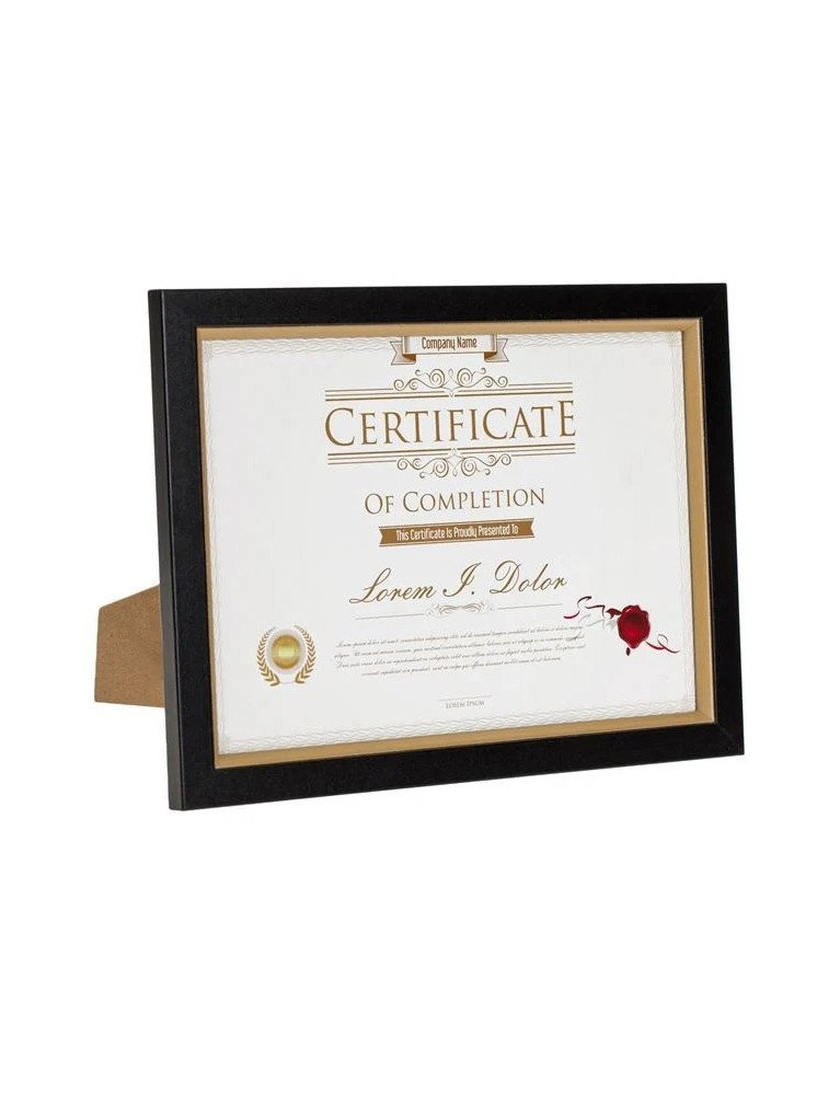 Rama Foto Decorativa A4 cu Cadru Dublu Auriu Negru 21x30cm