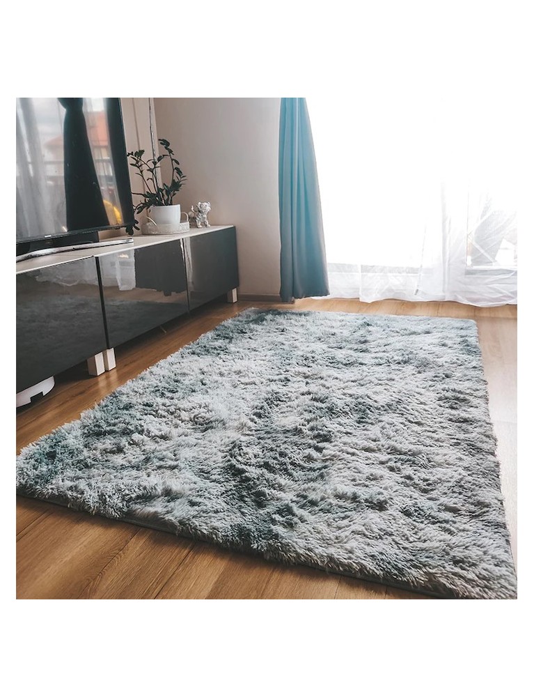 Covor moale de plus, Gri deschis, 120x170 cm, Pufos, Fir lung