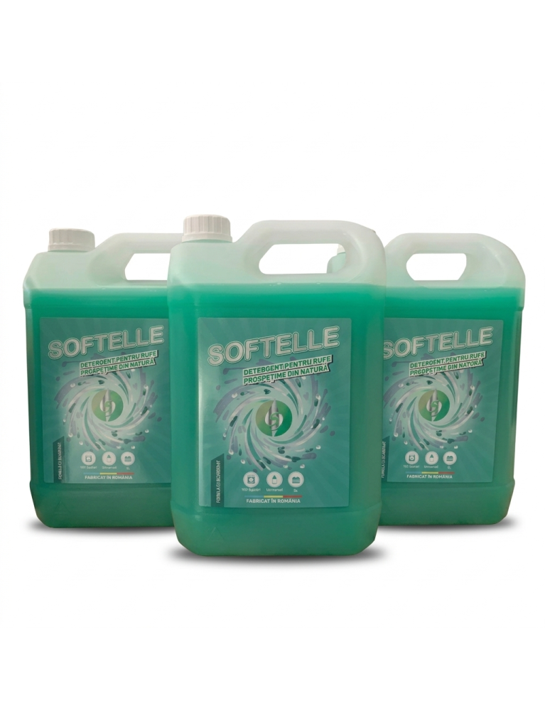 Pachet Softelle 300 spalari , 15 l Detergent Prospetimea Naturii + 10 Lavete GRATIS