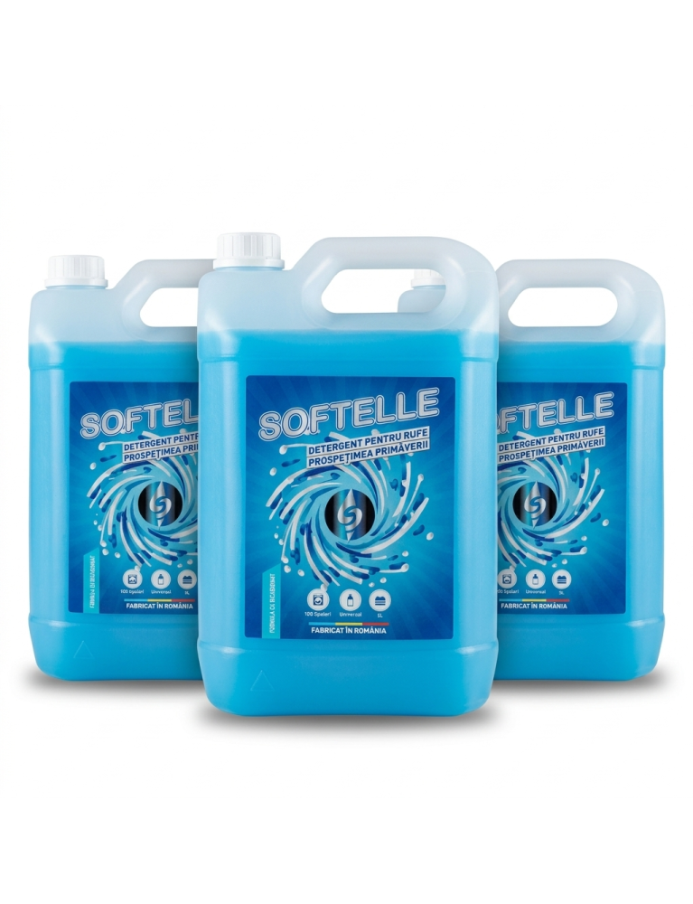 Pachet Softelle 300 spalari , 15 l Detergent Prospetimea Primaverii+ 10 Lavete GRATIS