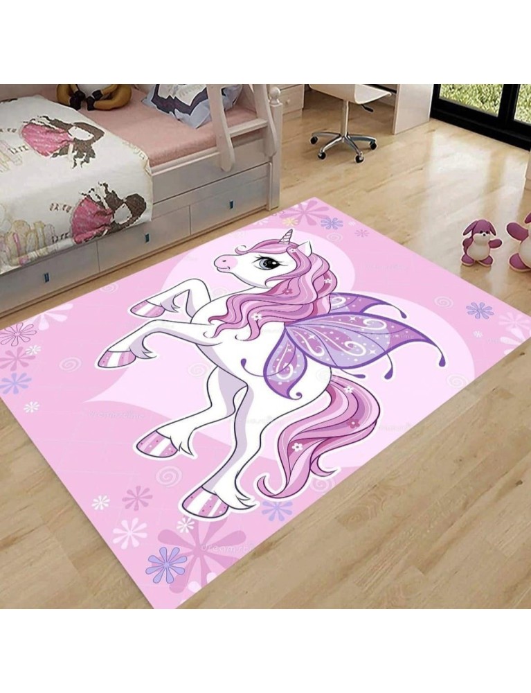 Covor unicorn, culoare roz, pentru copii